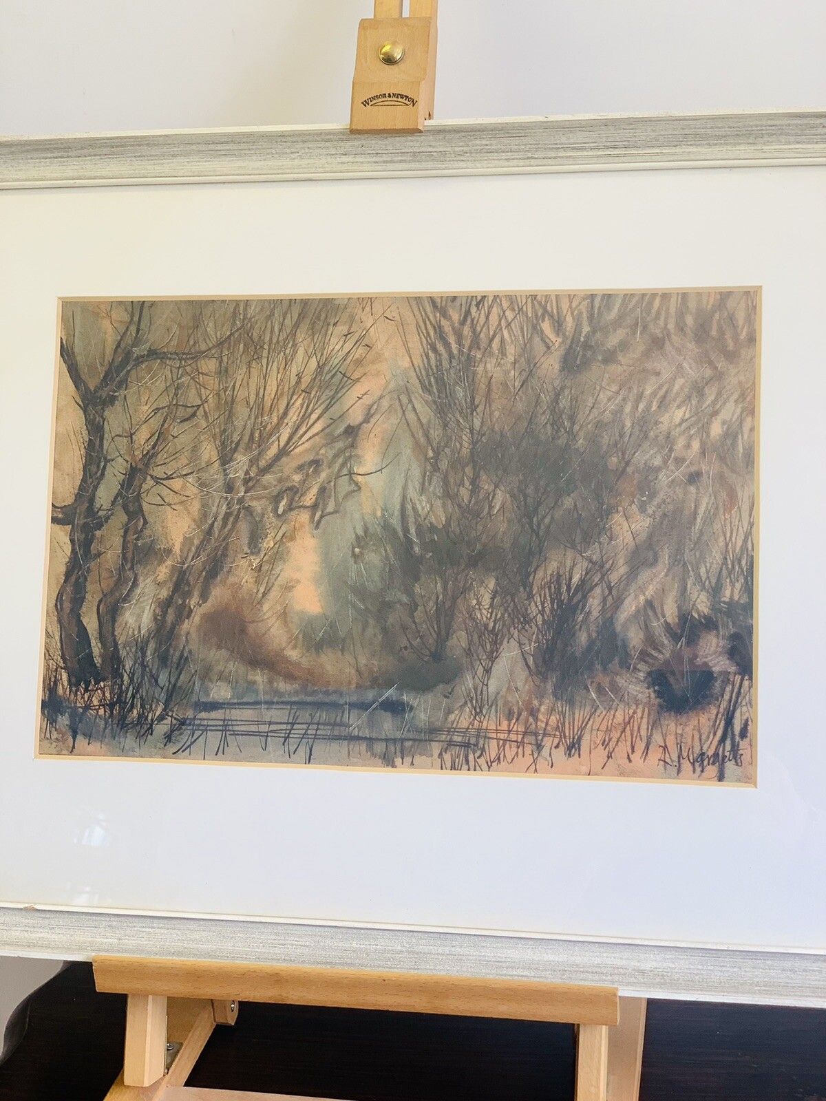 Original Painting Signed By Artist Sandy Lane Boars Hill Oxford Framed /Glazed photo furniture