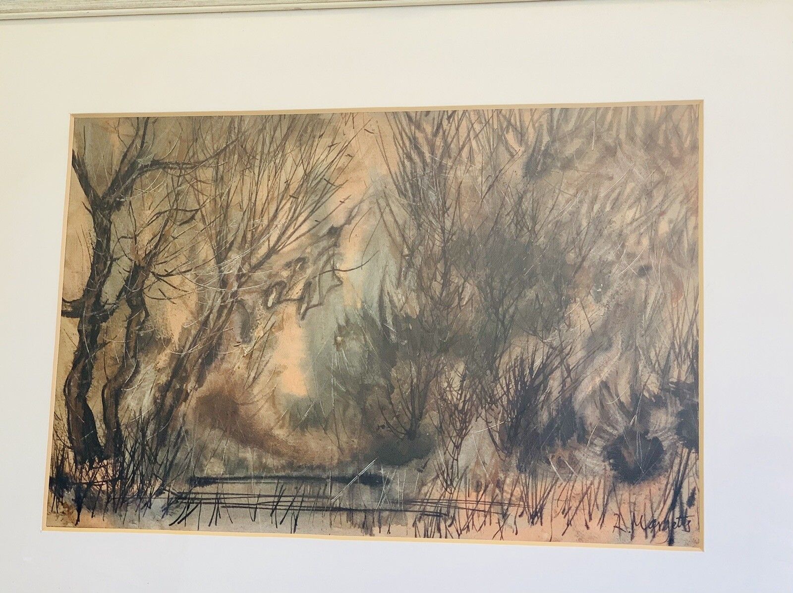 Original Painting Signed By Artist Sandy Lane Boars Hill Oxford Framed /Glazed photo Art