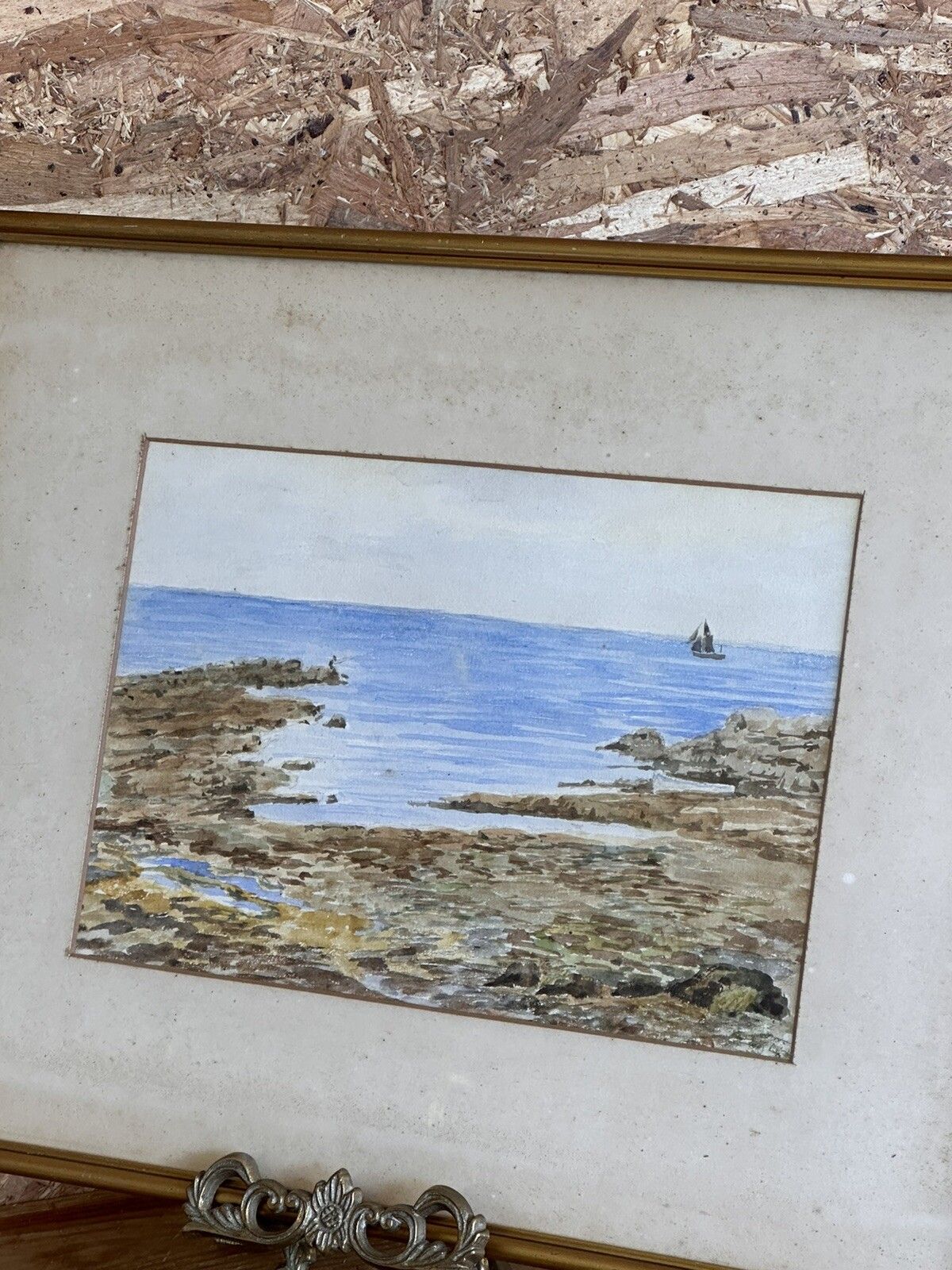 Antique 19th Century Whitley Bay Beach Seascape Scene. 40cm By 32cm photo Art