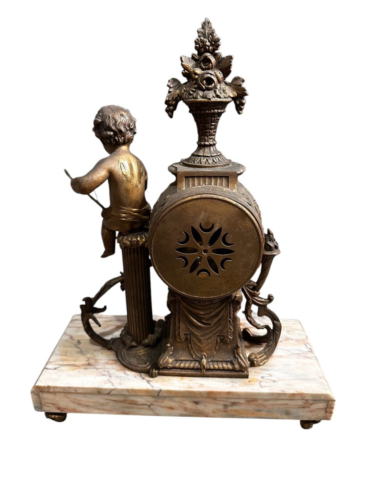 19th C French F Marti Cherub Putti Cupid Garniture Clock. Impressive photo Home Decor