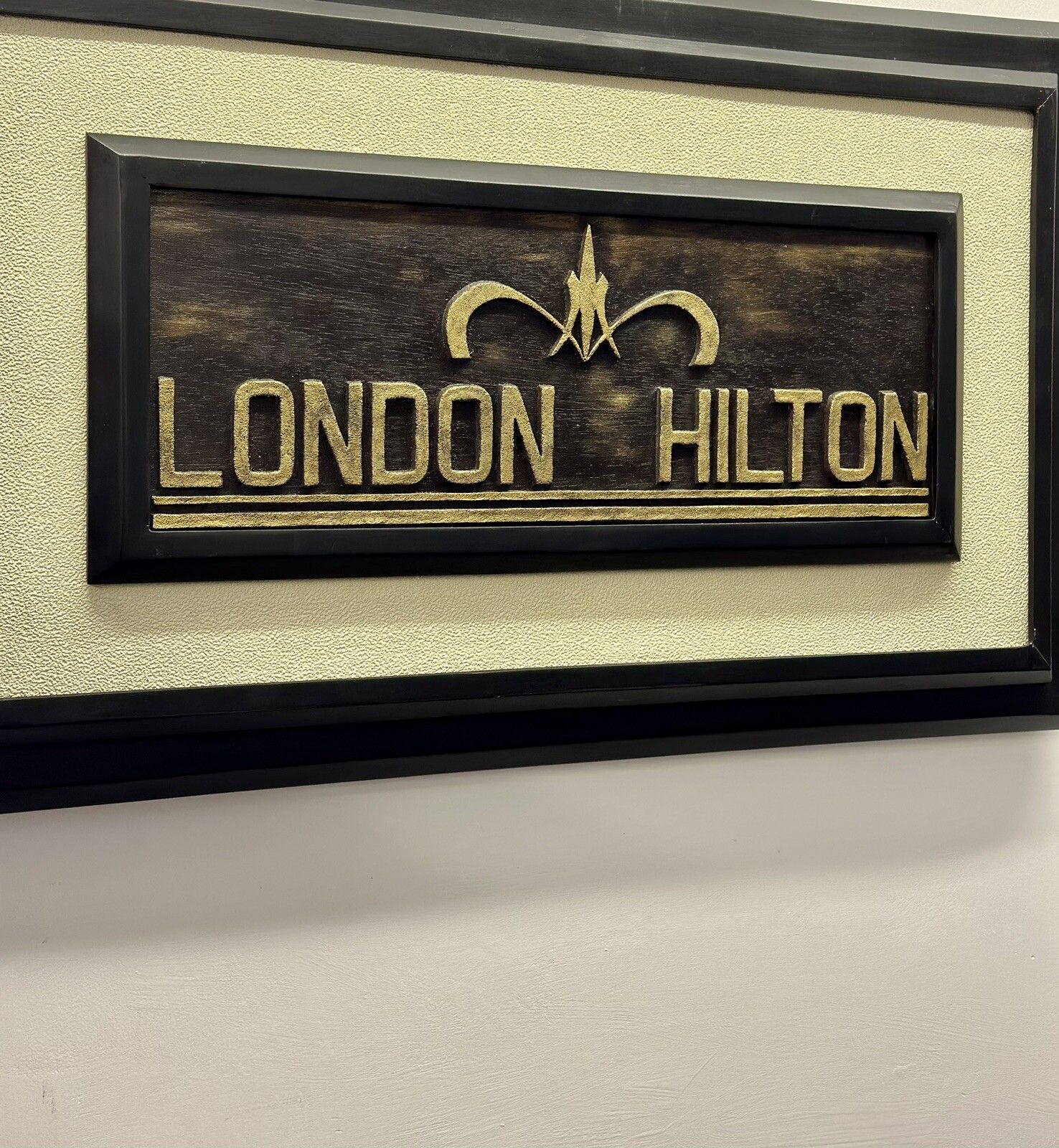 Vintage C1970’s London Hilton Hotel Wall Plaque  3ft photo for sale