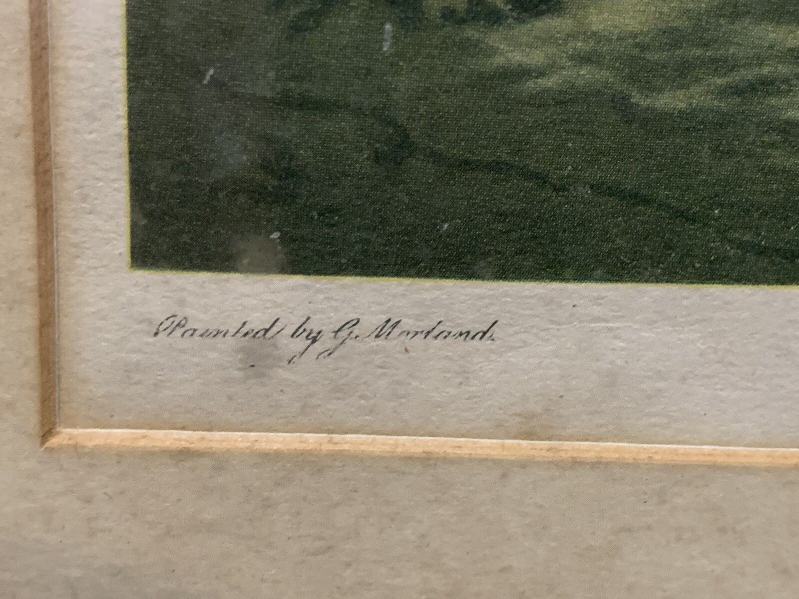 Milk Maid Mezzotint George Morland's" (1800’s) Print  Coloured Original Frame photo Art