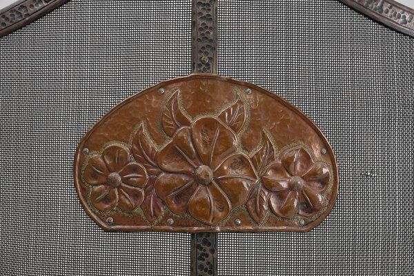 French Art Deco Wrought Iron Fireplace Screen, 1890s photo Home Fixtures