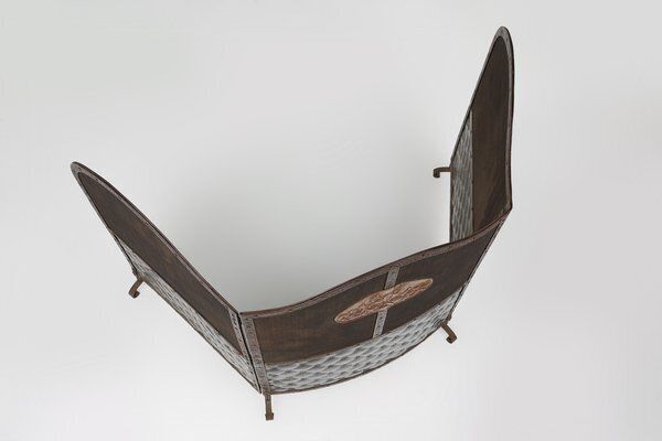 photo buy French Art Deco Wrought Iron Fireplace Screen, 1890s