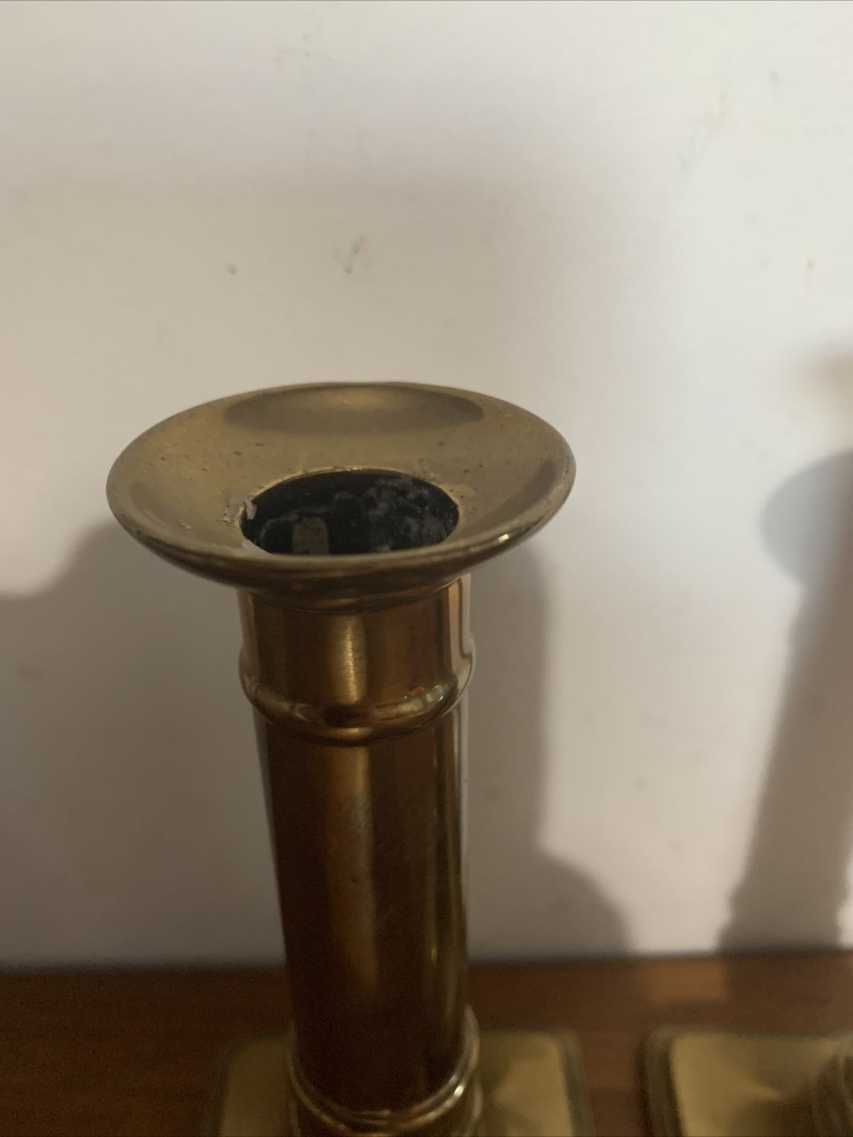 English Antique Brass Cannon Barrel Candlesticks Pair photo Home Decor