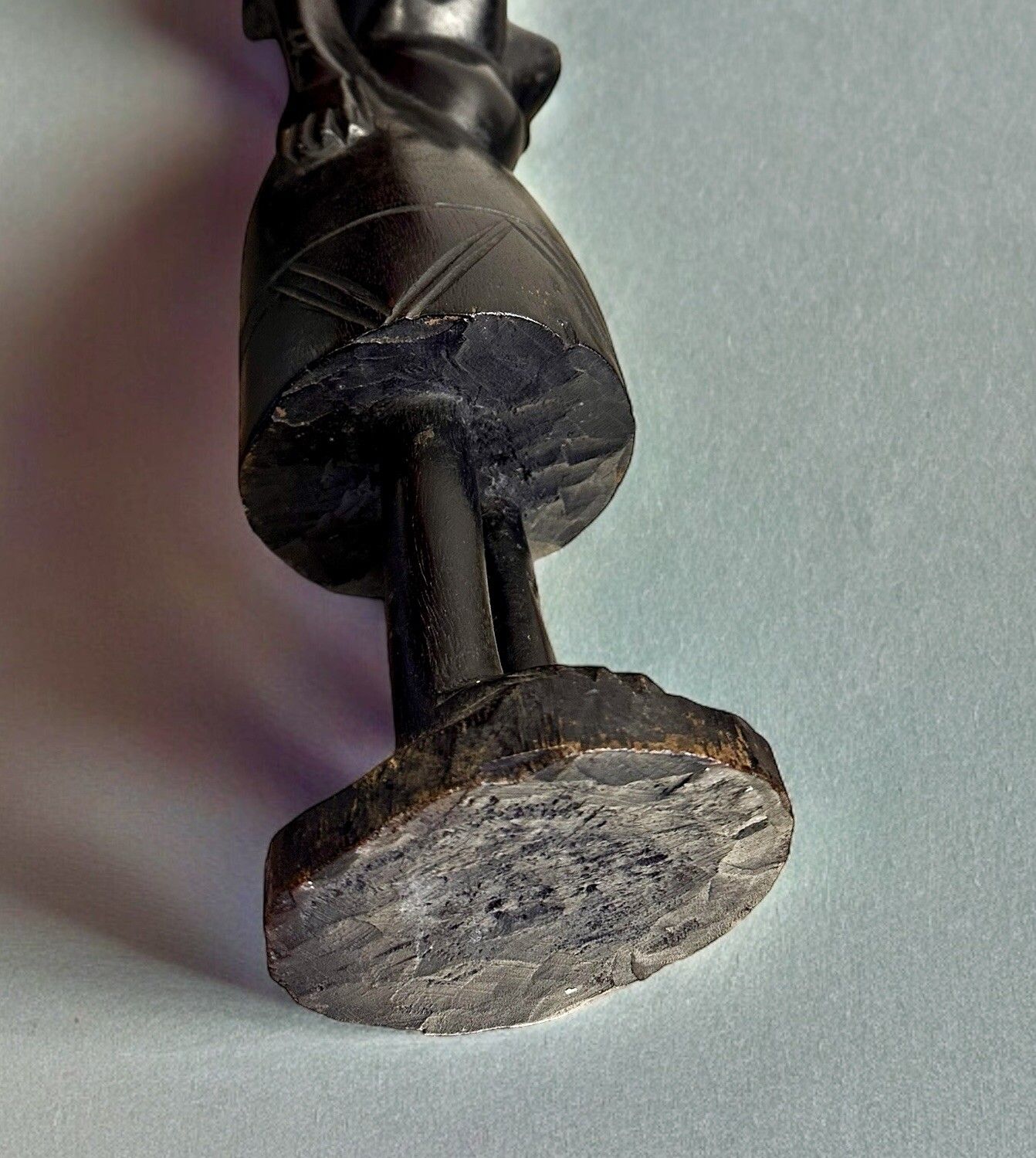 African Statue Baule Tribe Female Carved Wood Statue 2ft High photo 125.0