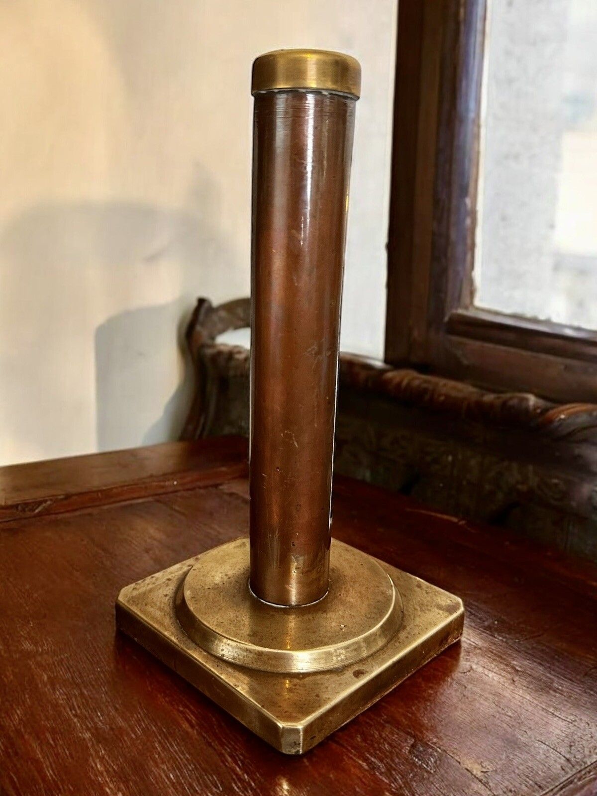 Trench Art Candle Holder Or Spill Vase 17cm Tall