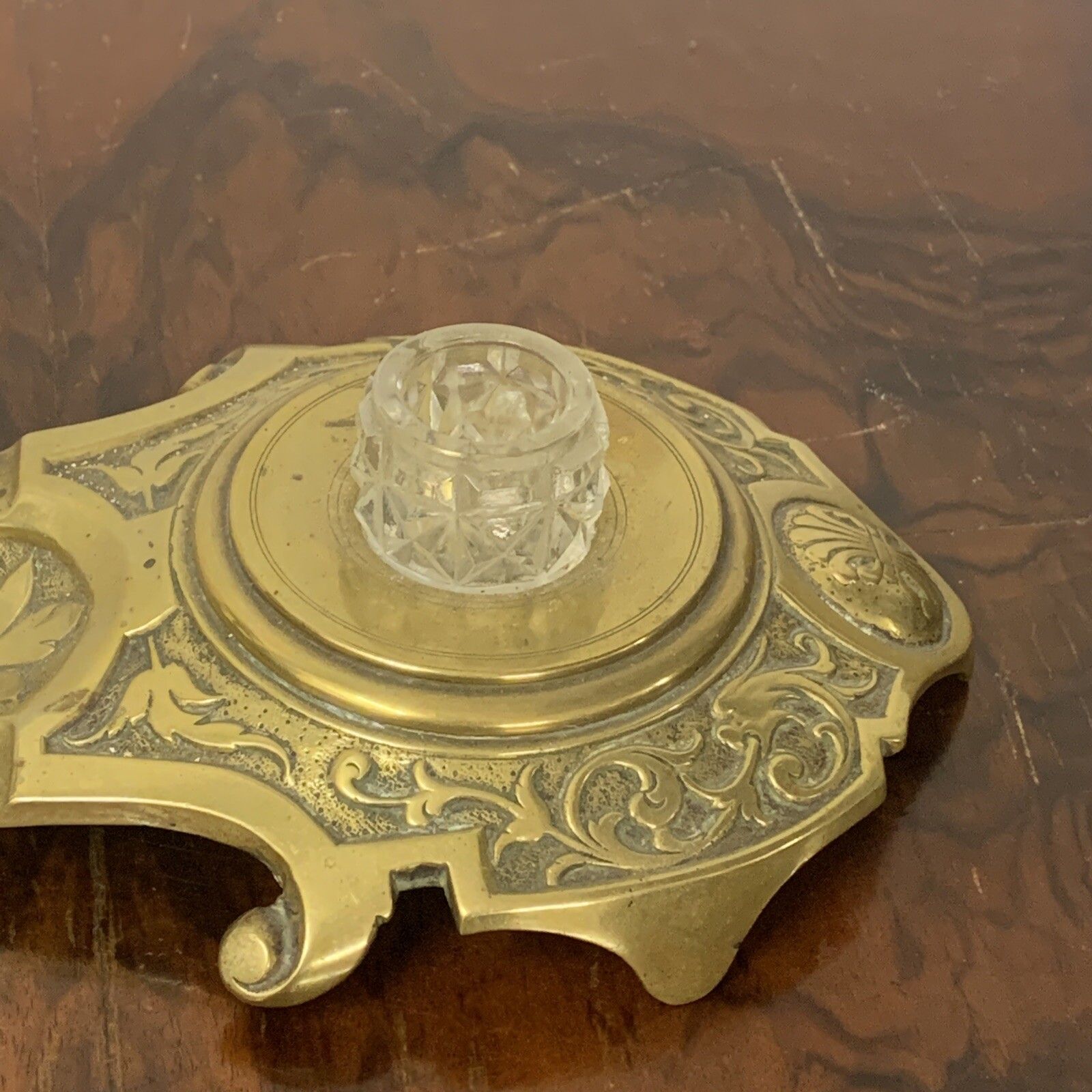 Antique Art Nouveau Candle Chamber Stick Inkstand Desk Prop  Gorgeous￼ photo Home Decor
