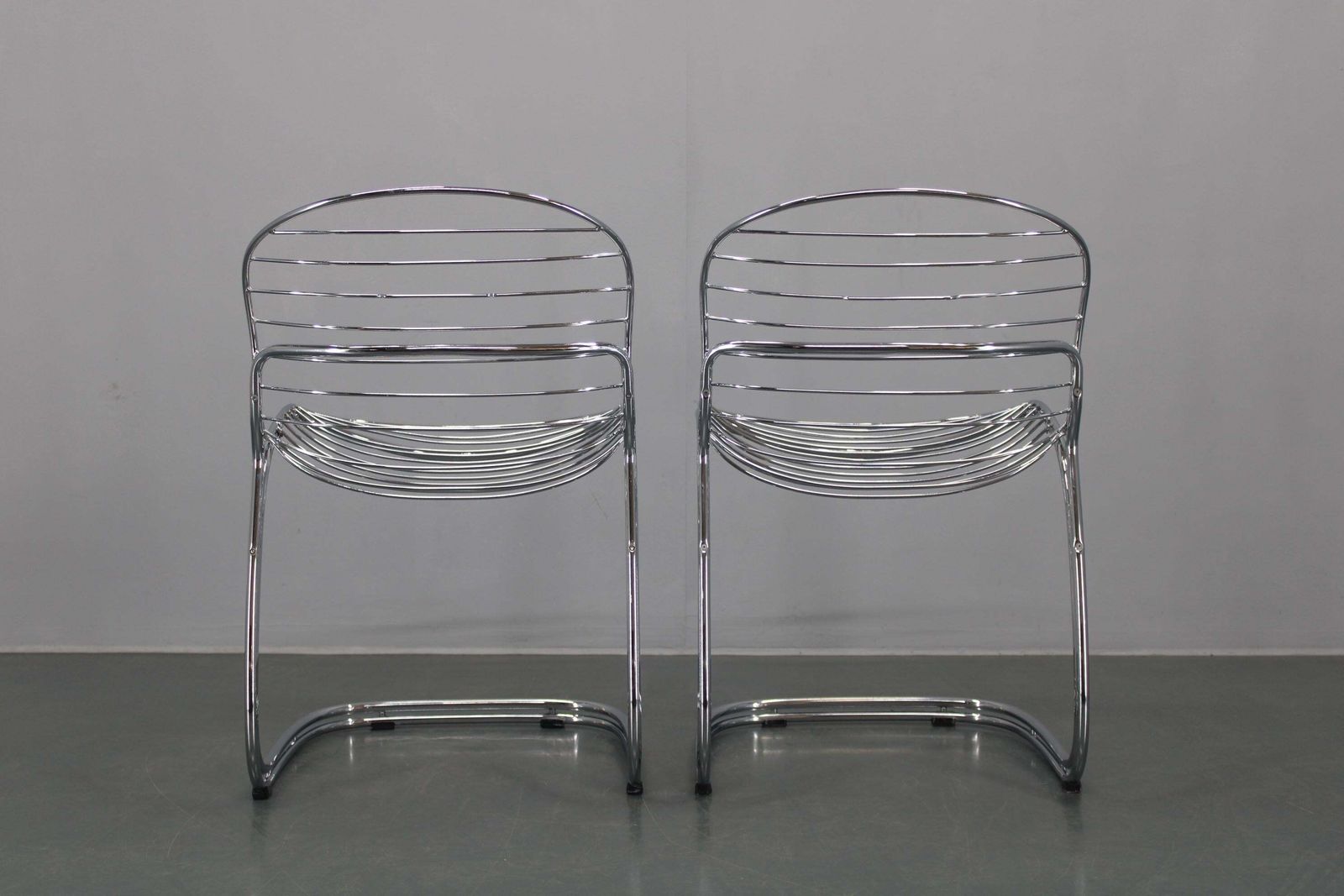 1970s Pair Of Gastone Rinaldi Chromed Steel Chairs For Rima, Italy photo Furniture