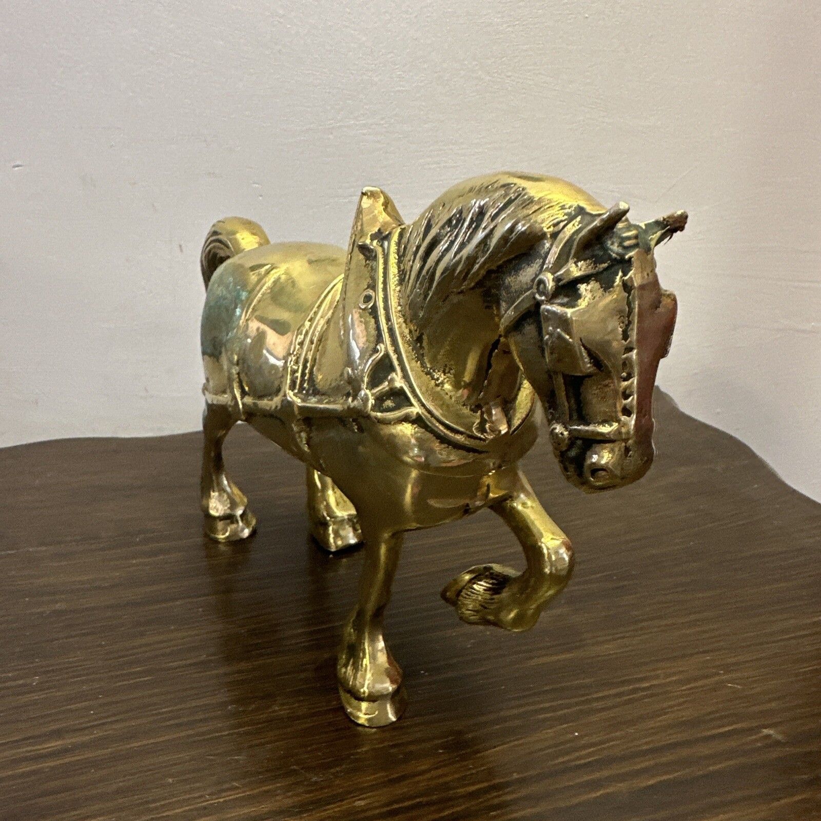 Antique Brass Horse Statue Figure Figurine Sculpture 2.540kg photo furniture