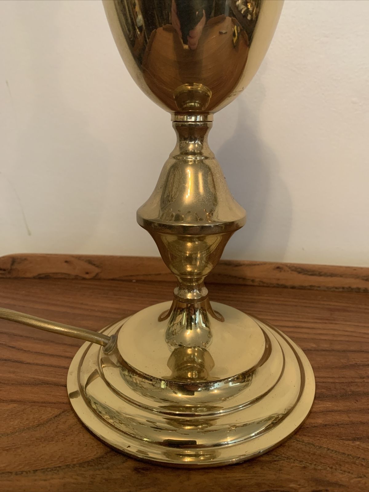 Vintage Quality Heavy Brass Candlestick Shape Lamp 39cm High photo furniture