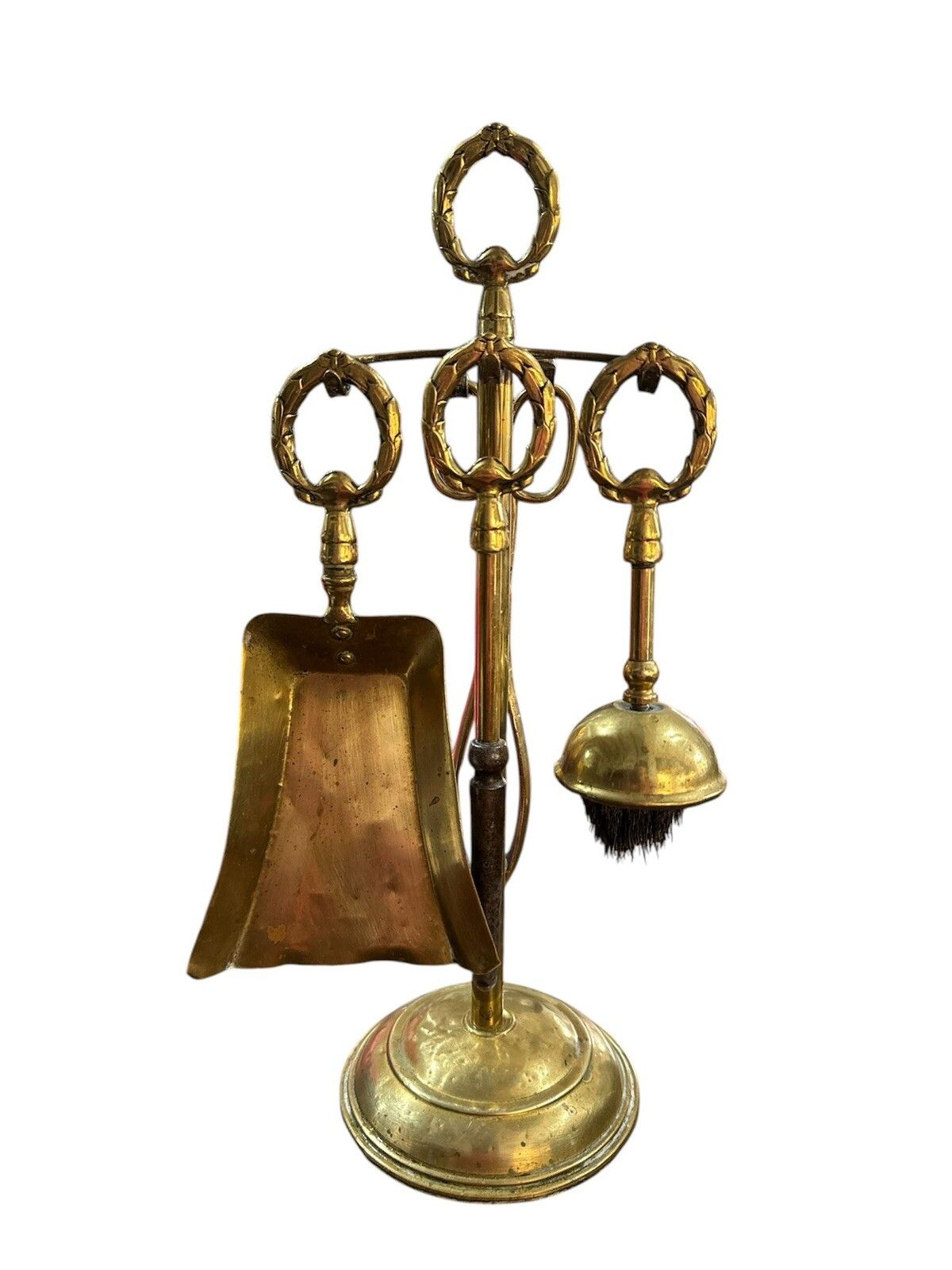 1930s Brass Fireplace Companion Tool Set photo furniture