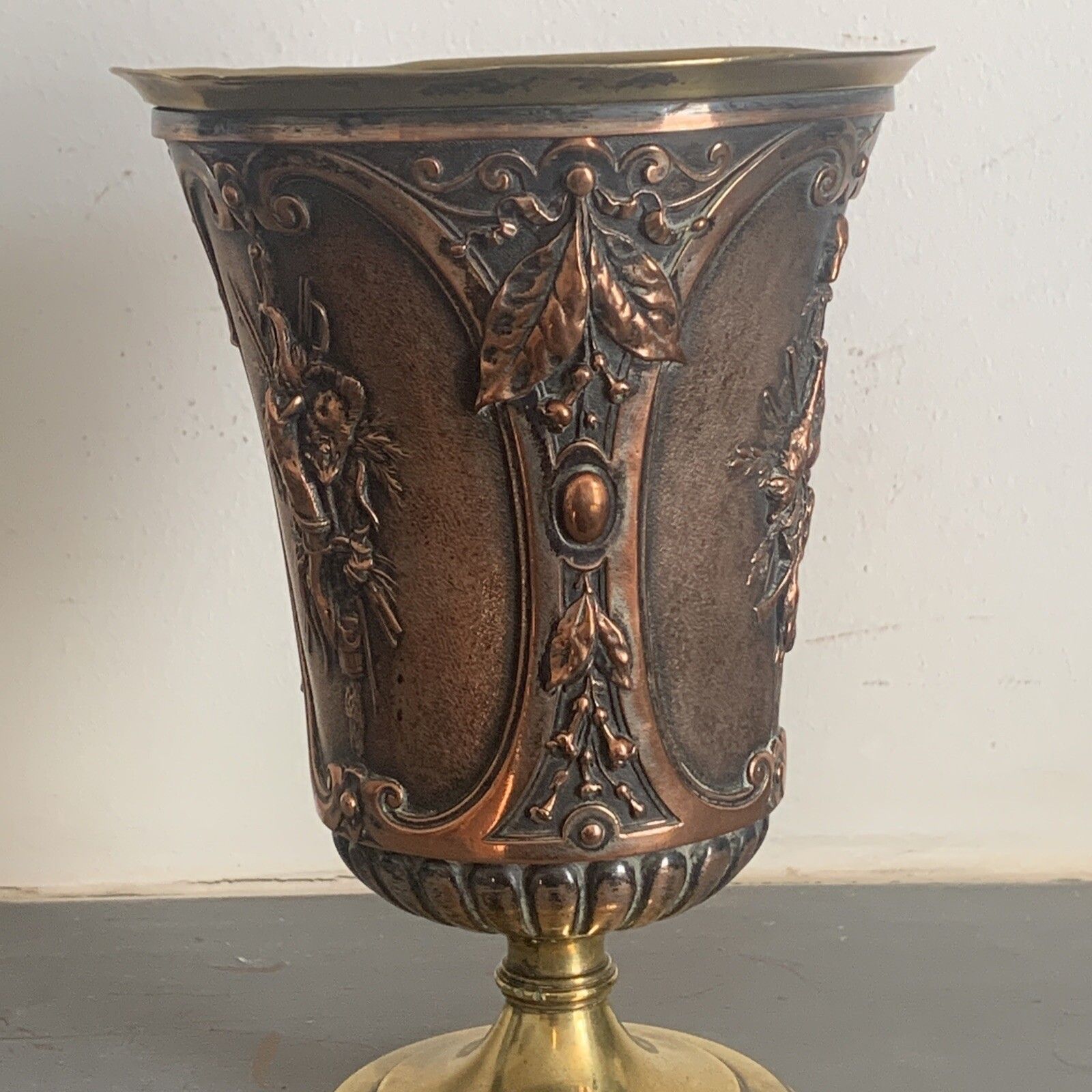 19th Century Mappin And Webb Brass Bronze? Vase Art Nouveau Design photo 150.0