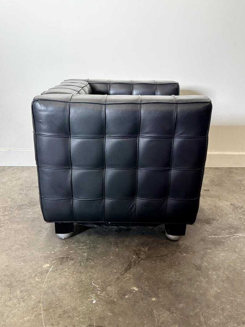 Wittmann Kubus Leren Fauteuil Van Josef Hoffmann, Jaren 1980 photo buy