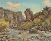 Mid Century Signed Oil On Canvas   Landscape Sheep Scene   90cm By 65cm