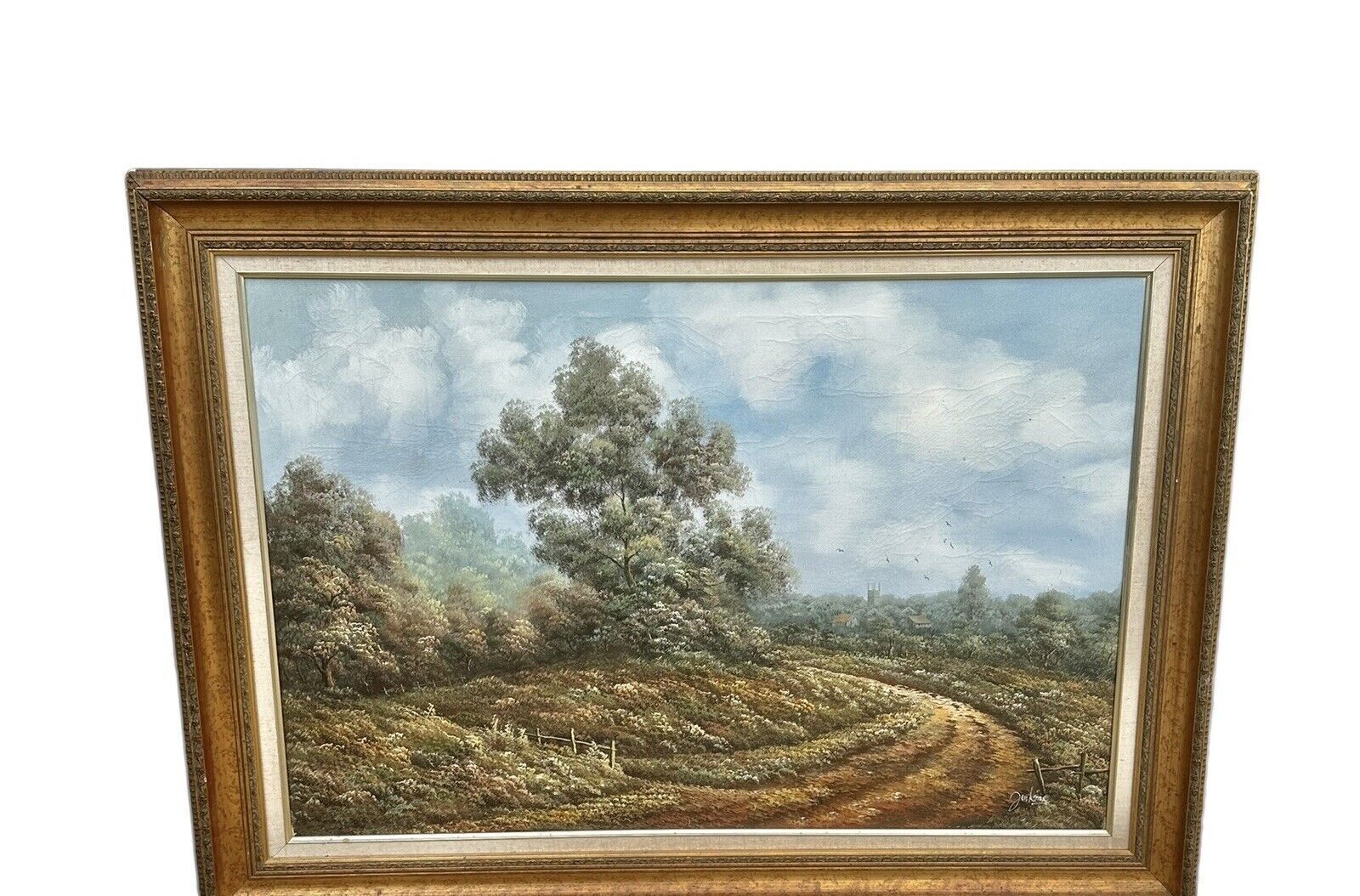 Mid Century R. H. Jenkins Oil On Canvas   Landscape Scene  110cm photo furniture