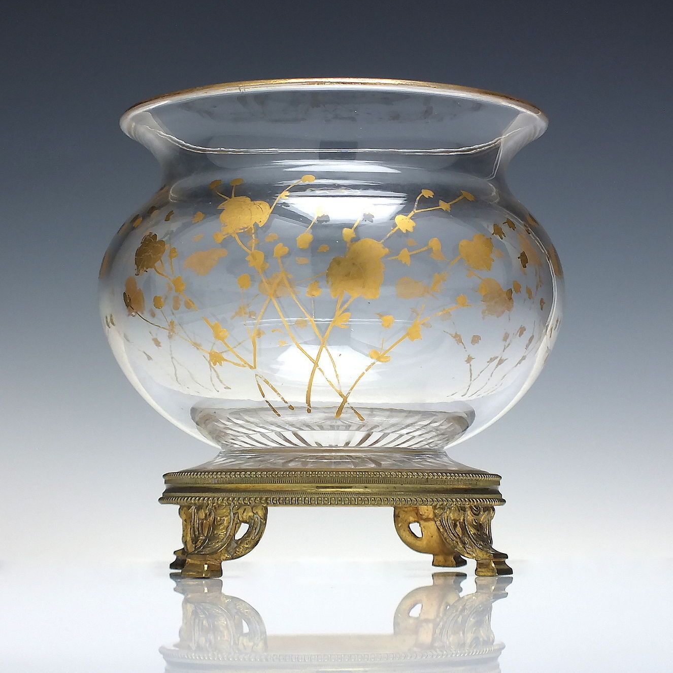 19th Century French St Louis Gilded Glass Vase C1880