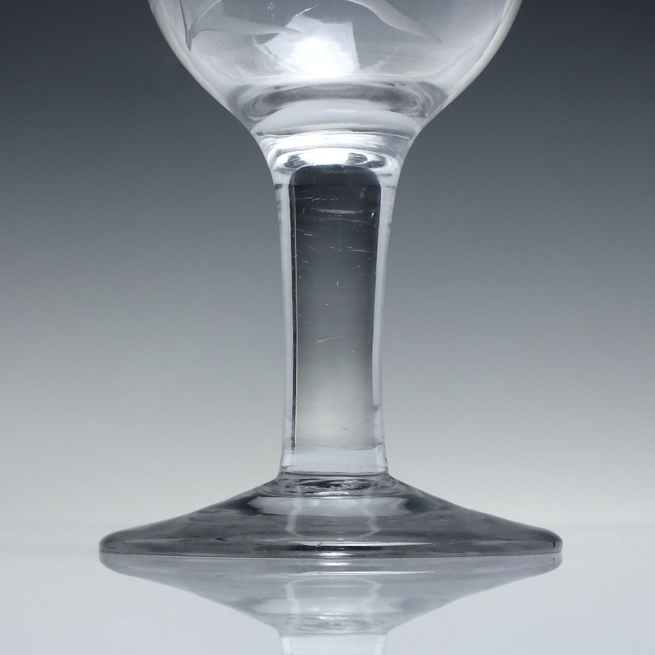 18th Century Engraved Plain Stem Wine Glass Goblet C1750 photo vintage