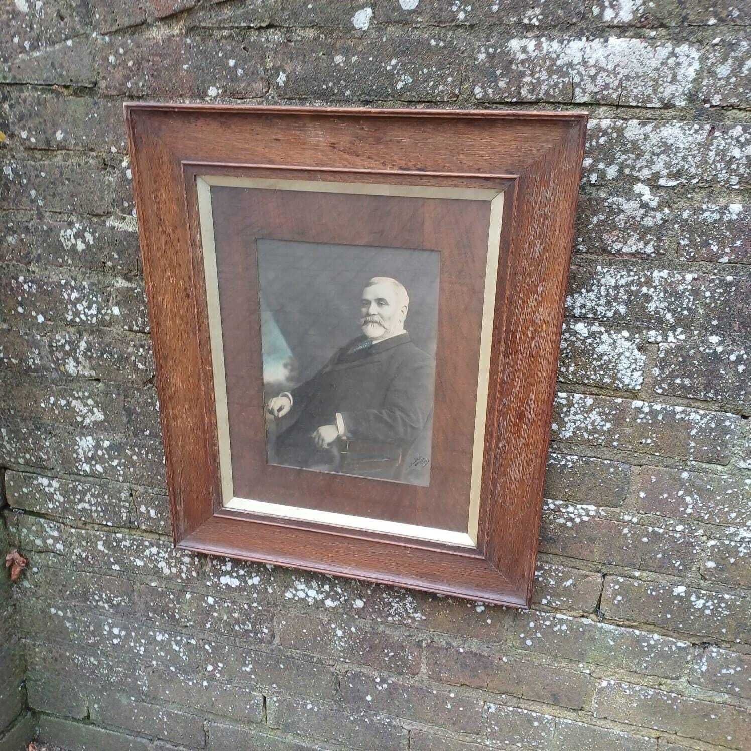 Antique Frame Photo In Stunning Wooden Glazed Frame – 1909 Oak Frame, Photo By William Skewes, Wigan Photographer photo buy