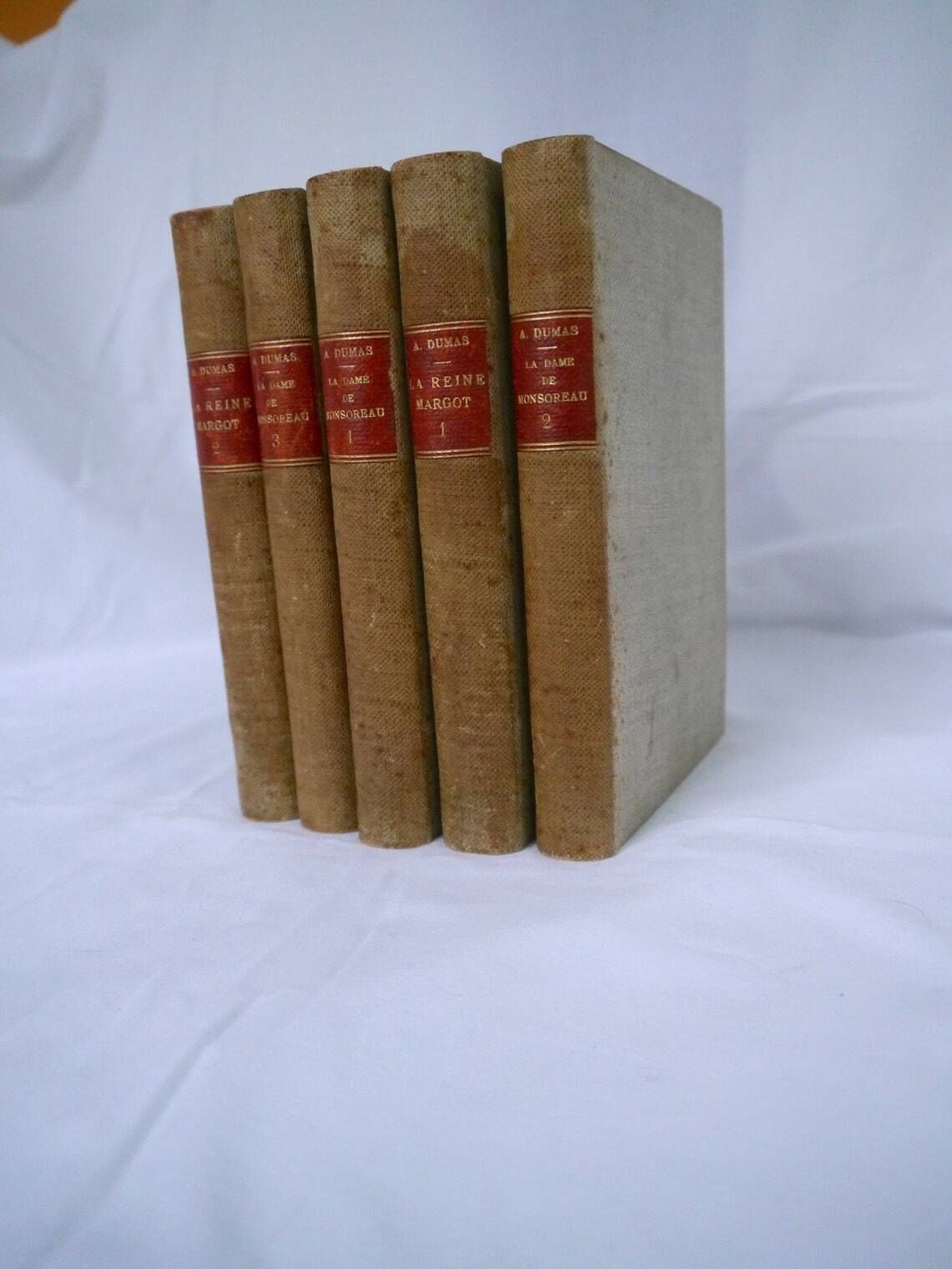 Vintage Set Of 5 French Novels Set Of Alexandre Dumas Books Early 1900's French Novels photo Home Decor
