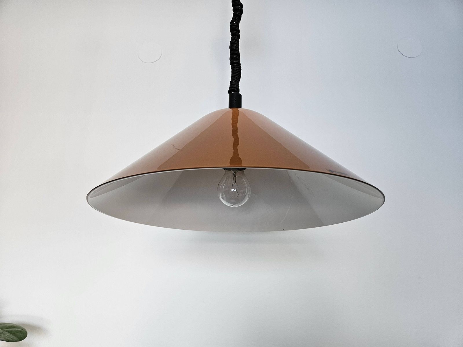 Vintage Guzzini Lamp, Space Age Lamp, Meblo For Guzzini, Plastic Lamp, Retro Light, Mid Century Modern Light, Mcm Lamp, Brown Lamp