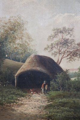English Landscape, Oil Painting On Canvas, Late 19th Century, Framed photo furniture