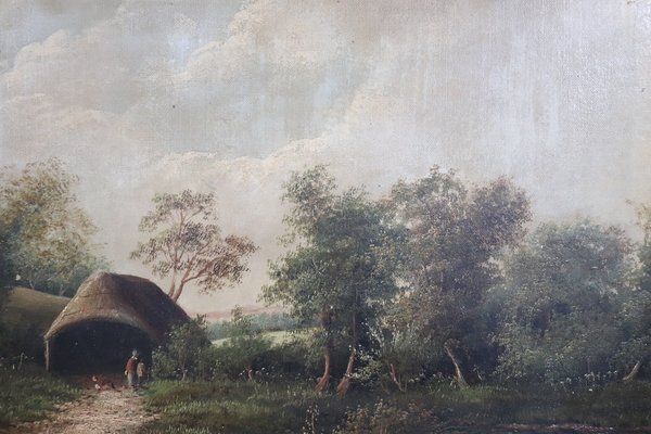 English Landscape, Oil Painting On Canvas, Late 19th Century, Framed photo 2637.0