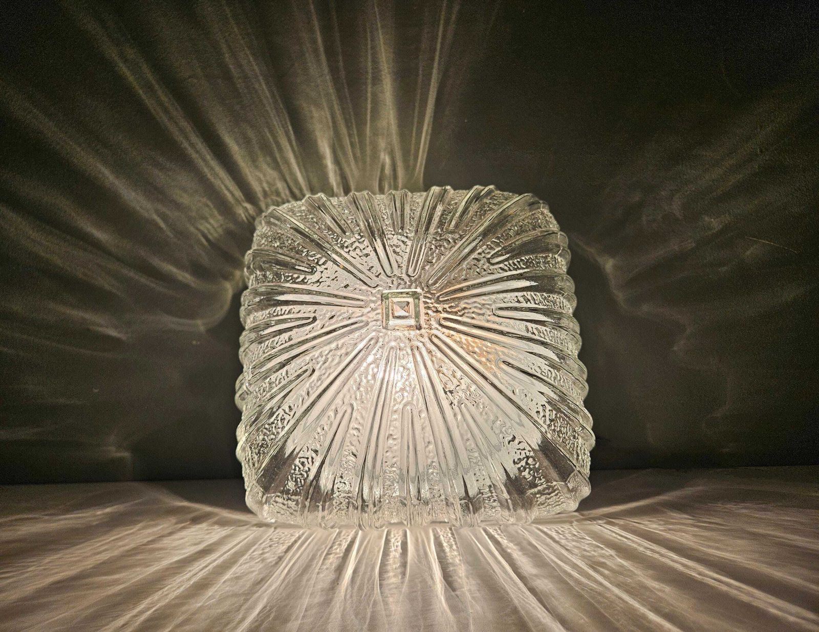 photo furniture Vintage Glass Flush Mount Ceiling Light, Clear Glass Wall Lamp, Mid Century Modern Plafoniera, Glass Sconce, Vintage Lamp
