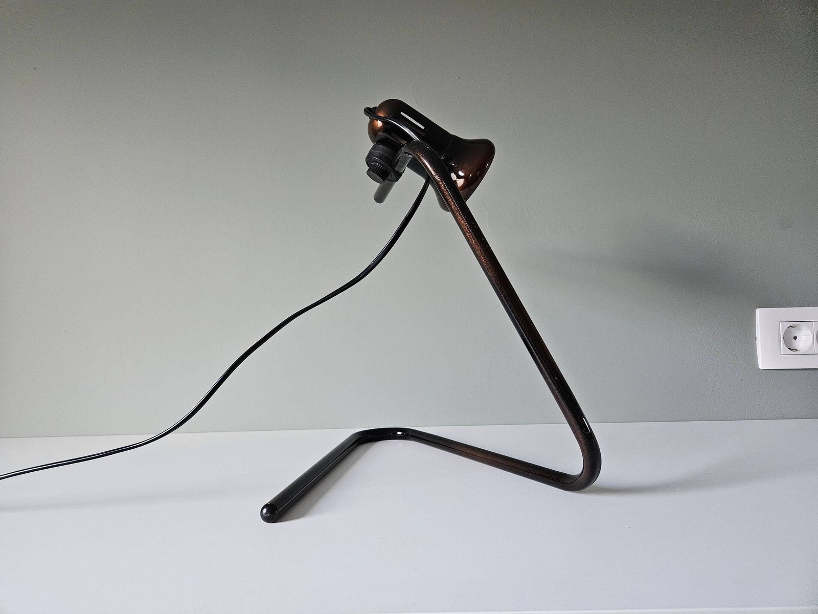 photo for sale Mid Century Industrial Office Lamp / Metal Desk Lamp / Drawing Lamp / Table Lamp / Vintage Adjustable Lamp / Brown Table Lamp / Copper Lamp