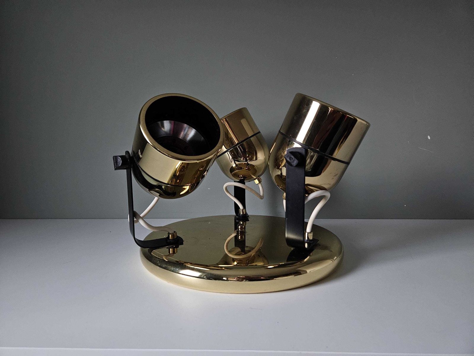 Mid Century Modern / Vintage Chrome Flush Mount Ceiling Lights / Yugoslavia 70's / Golden Light Fixture / Spotlights / Spot Lights photo vinterior
