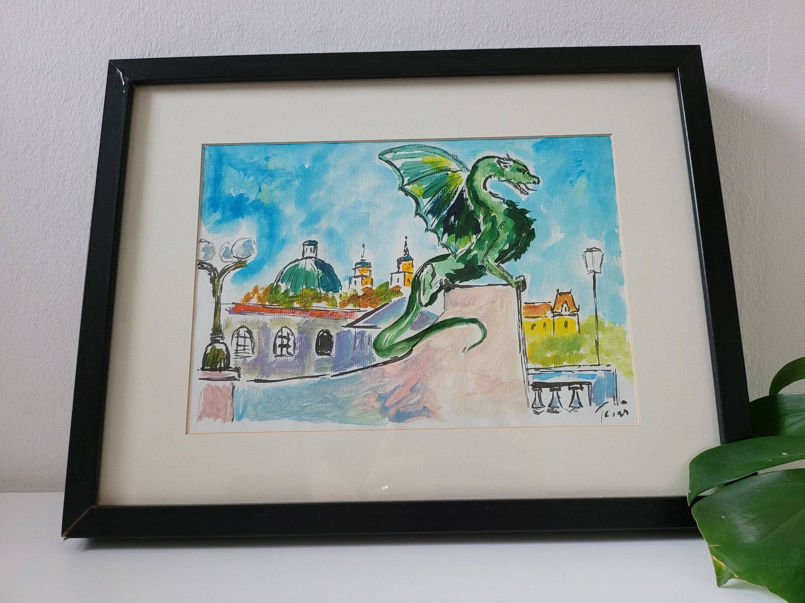 Painting Ljubljana Dragon Bridge By Academic Painter Pavol Tesar photo for sale