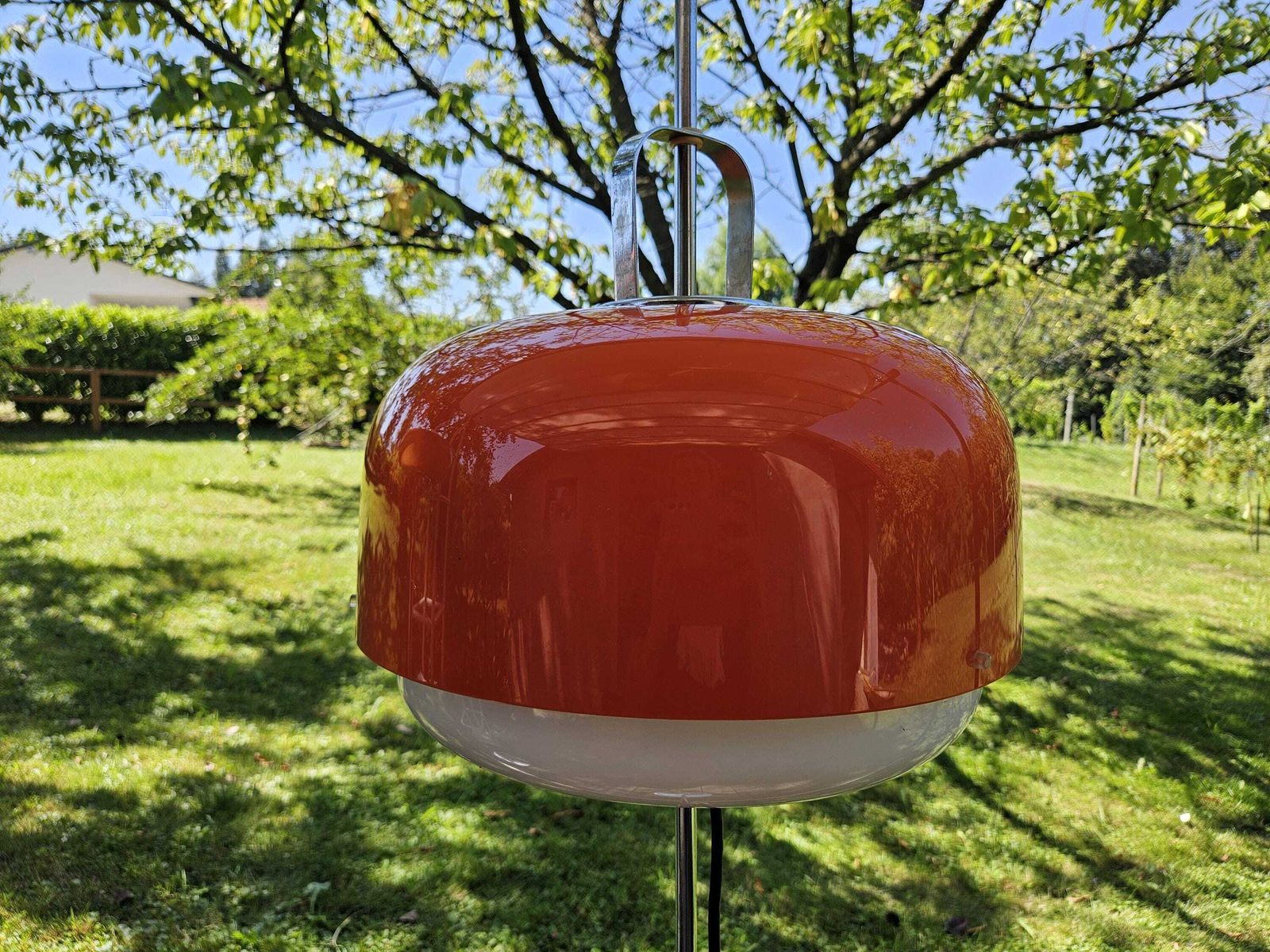 Vintage Space Age Floor Lamp, Luigi Massoni For Harvey Guzzini, Italy 1970, Meblo, Orange Floor Lamp, Mid Century Modern Lamp, Guzzini Meblo photo furniture