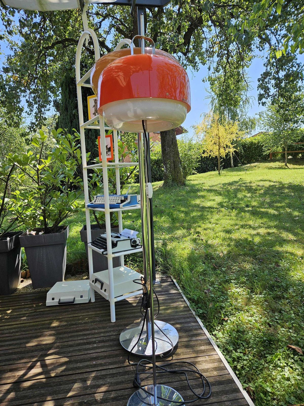 Vintage Space Age Floor Lamp, Luigi Massoni For Harvey Guzzini, Italy 1970, Meblo, Orange Floor Lamp, Mid Century Modern Lamp, Guzzini Meblo photo 1529.0