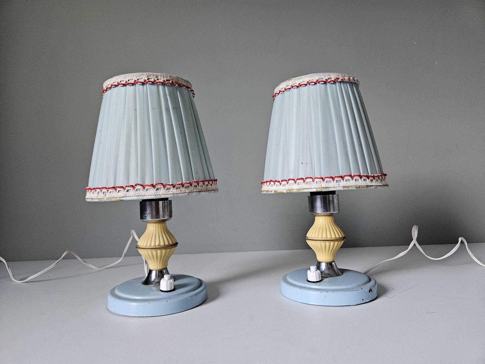 Set Of 2 Vintage Table Lamps, Bedside Lamps, 50's Desk Lamps, Yugoslavia, Nightstand Lamps Pair, Art Deco Style photo buy