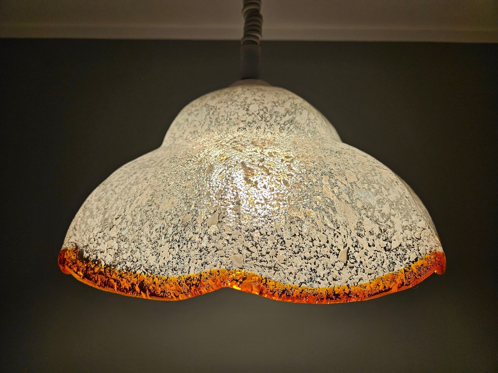 Murano Glass Lamp / Vintage Chandelier / Unique Pendant Light / Italian Design / Yugoslavia 70's Light Fixture / Hanging Lamp / Mcm