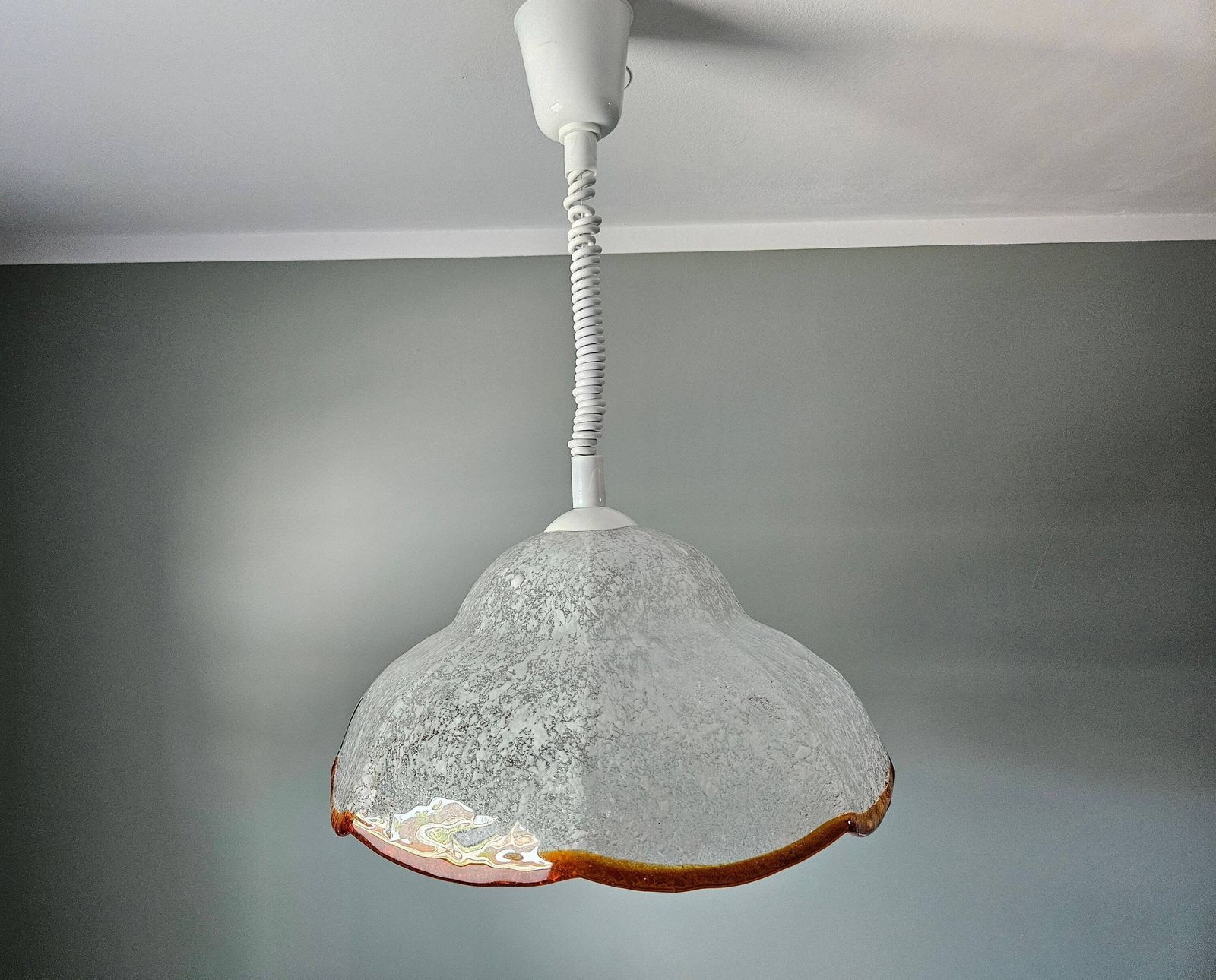 Murano Glass Lamp / Vintage Chandelier / Unique Pendant Light / Italian Design / Yugoslavia 70's Light Fixture / Hanging Lamp / Mcm photo vintage