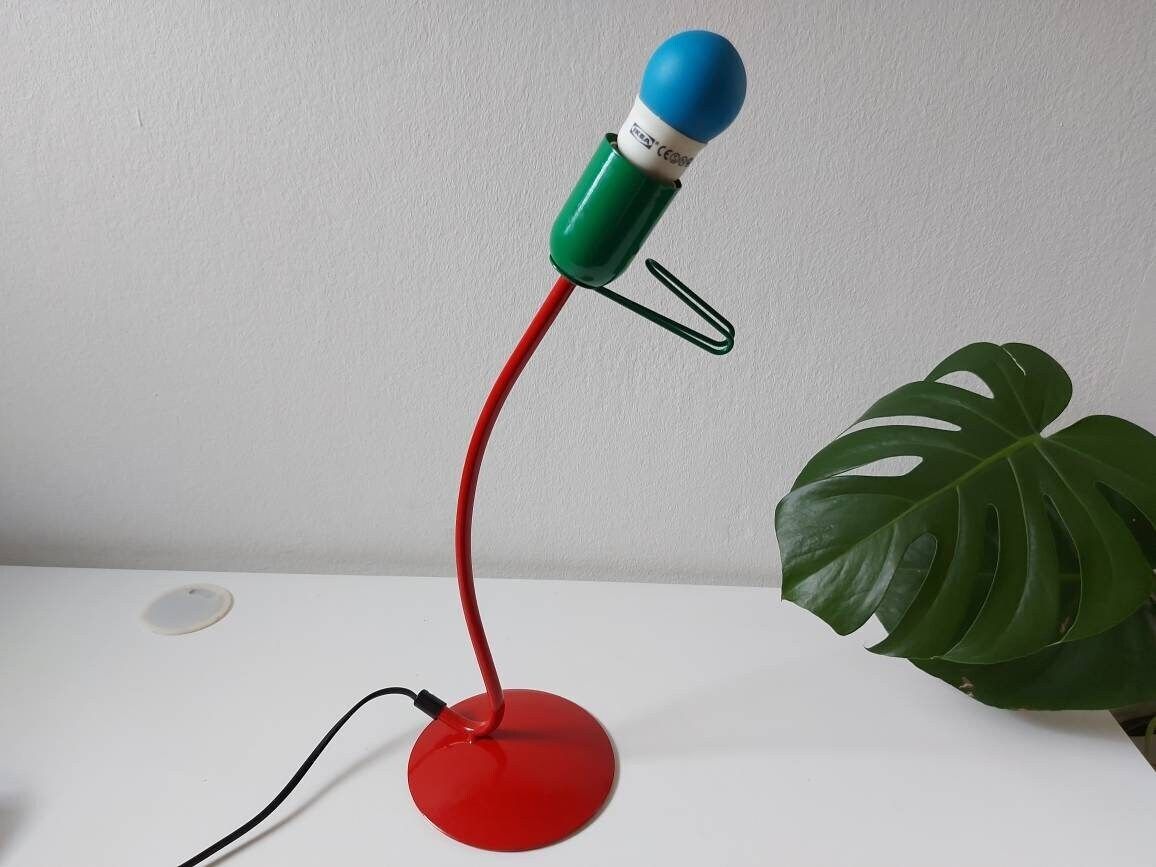Vintage Desk Lamp, Memphis Style, Spotlight, Task Lamp, Colorful Lamp, Pop Art Lamp, Funny Lamp, Spot Light, Back To School
