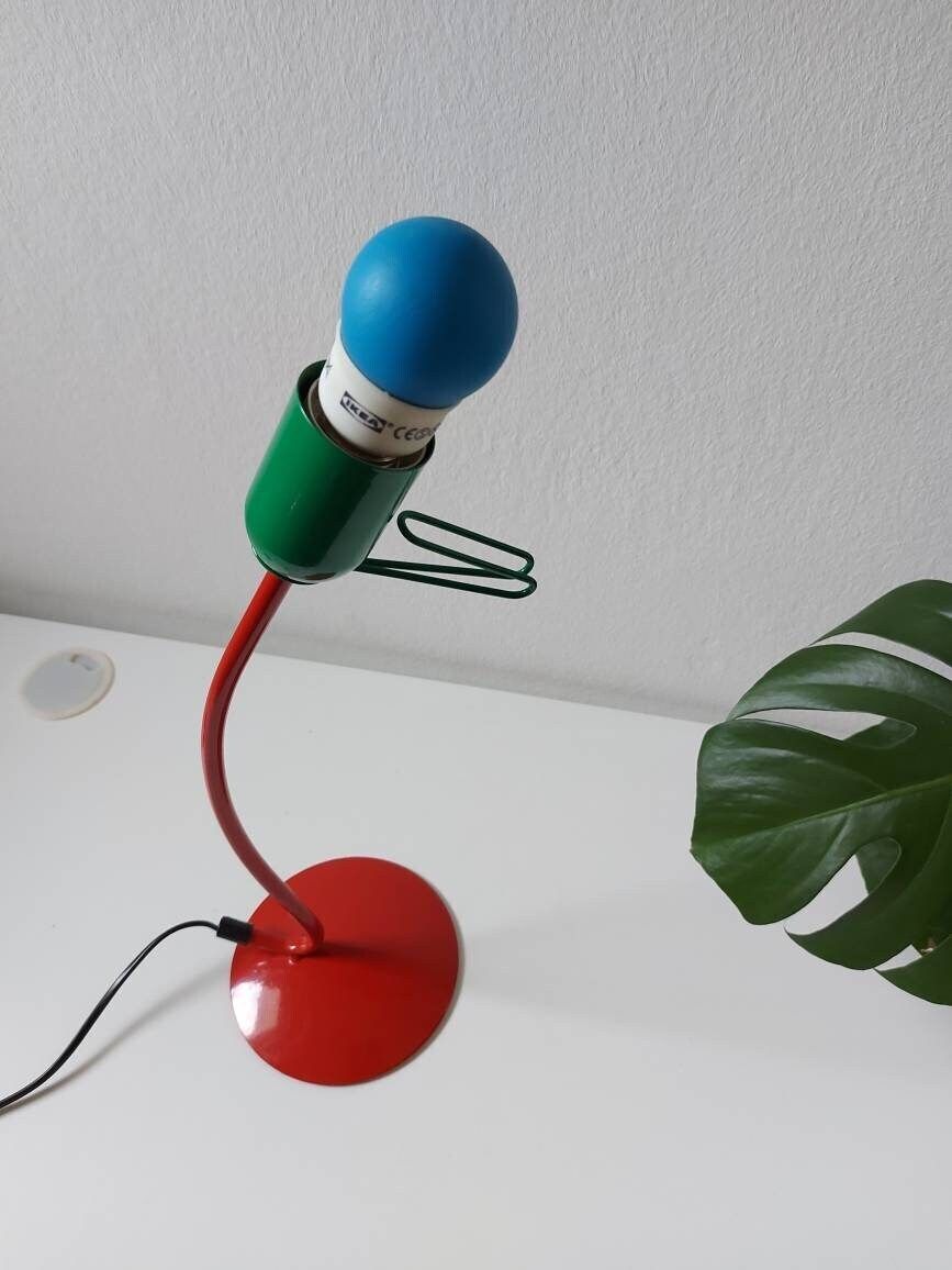 Vintage Desk Lamp, Memphis Style, Spotlight, Task Lamp, Colorful Lamp, Pop Art Lamp, Funny Lamp, Spot Light, Back To School photo for sale