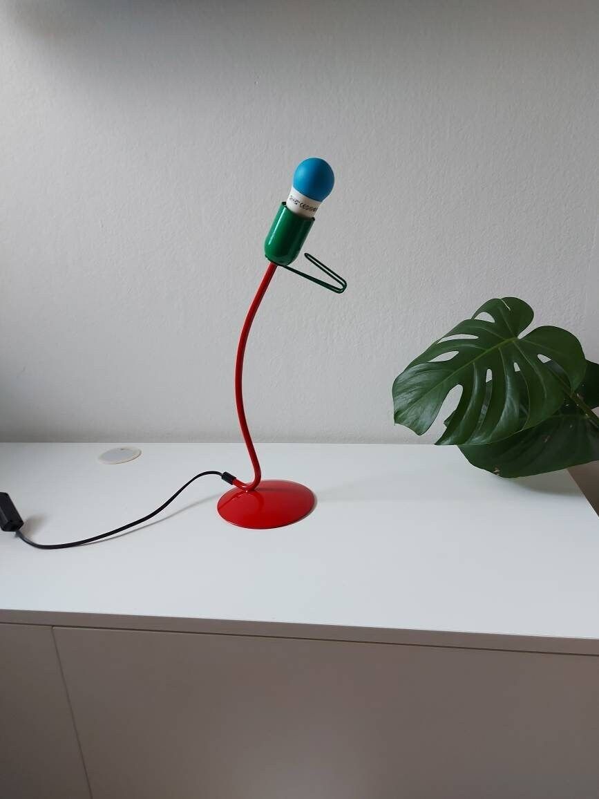 Vintage Desk Lamp, Memphis Style, Spotlight, Task Lamp, Colorful Lamp, Pop Art Lamp, Funny Lamp, Spot Light, Back To School photo buy