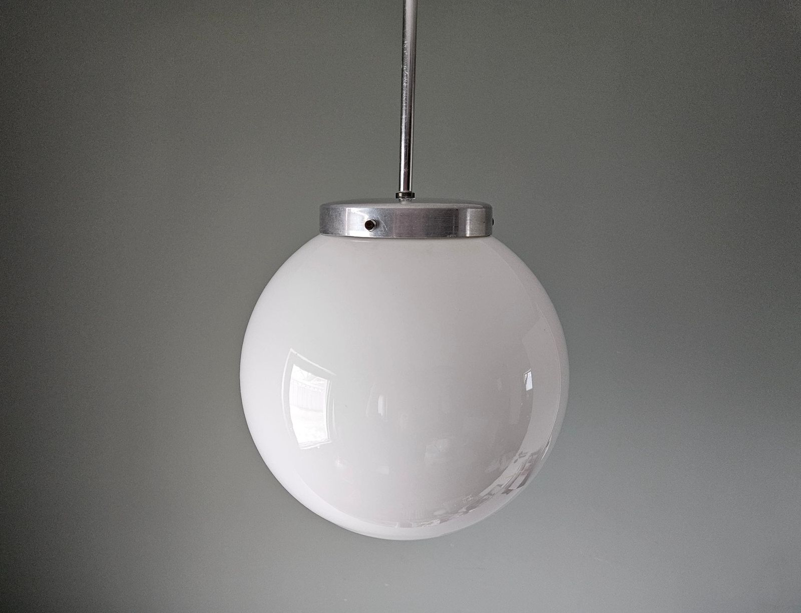 Vintage Pandant Light / Bauhaus Style Pendant Light / 1960 Yugoslavia / White Lamp