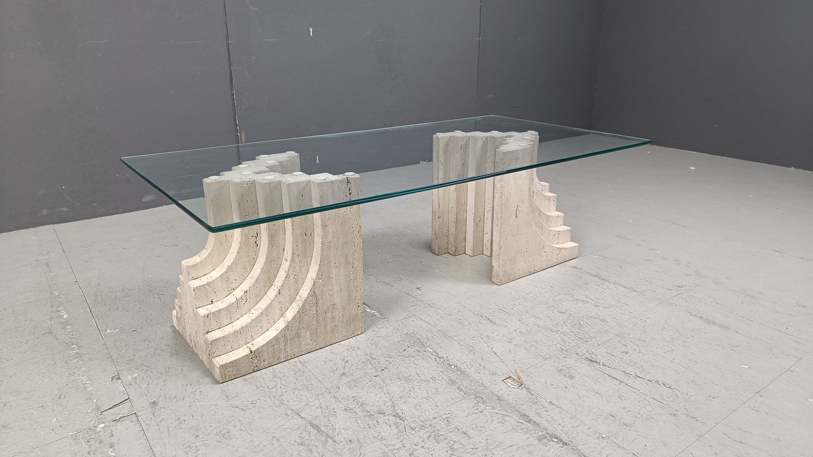 Vintage Travertine Coffee Table Italy , 1970s photo 1250.0