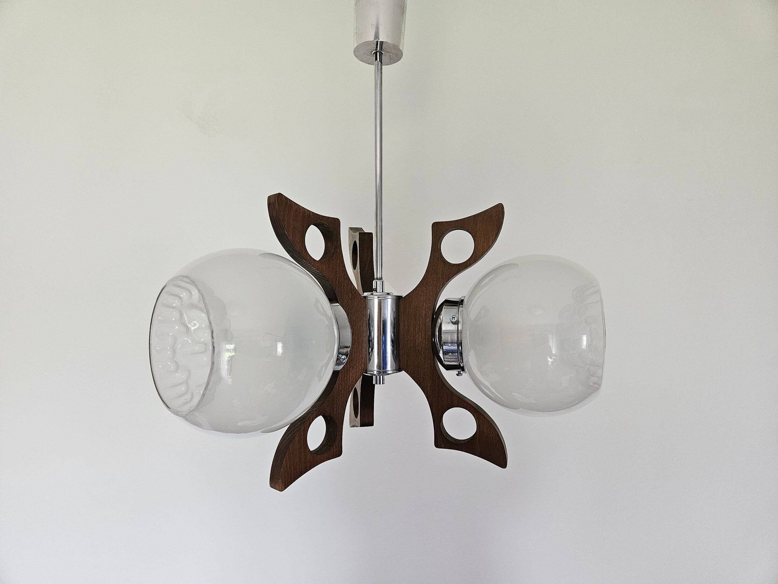 Vintage Pendant Light, Mid Century Modern Lamp, Mazzega Lamp, Murano Glass Ceiling Lamp, Glass Globes Chandelier, Sputnik Lamp 70's