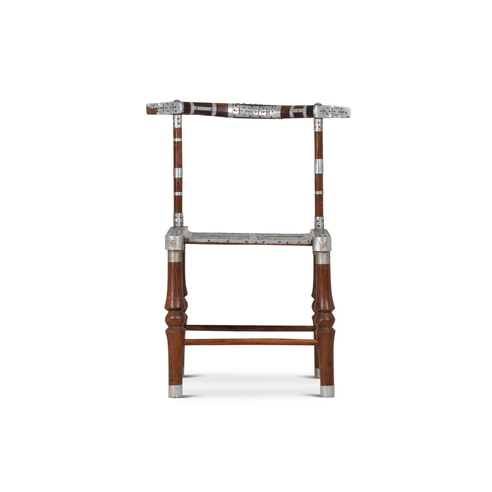 Chair With Hammered Metal Decoration, Twentieth Century photo furniture