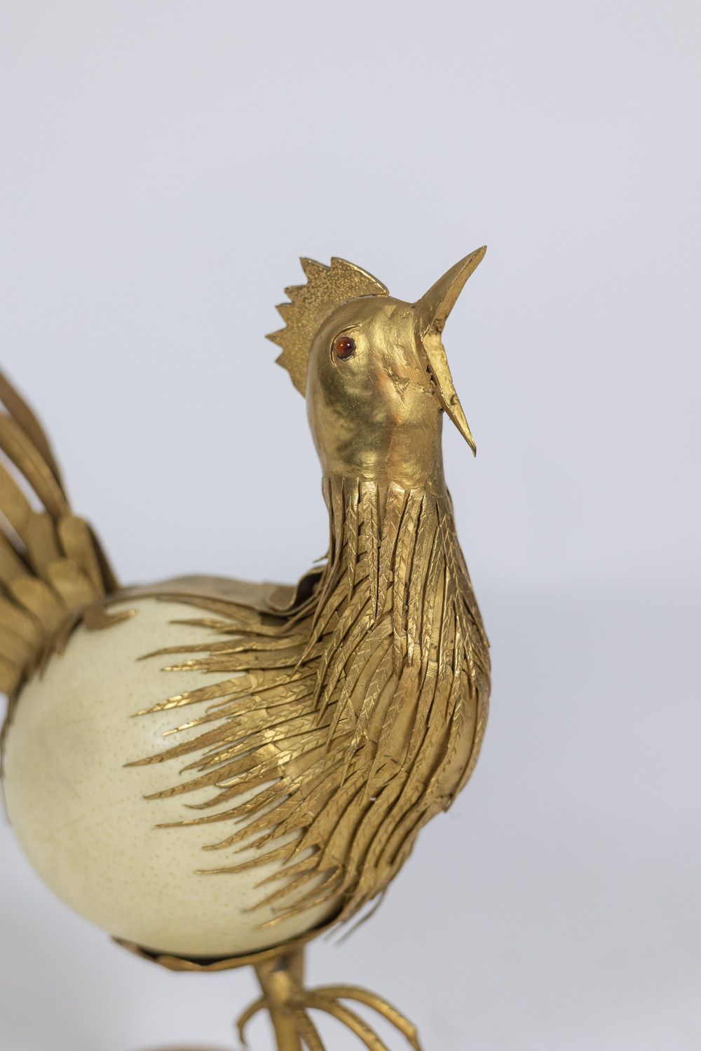 photo furniture Rooster In Ostrich Egg And Golden Brass, 1970s