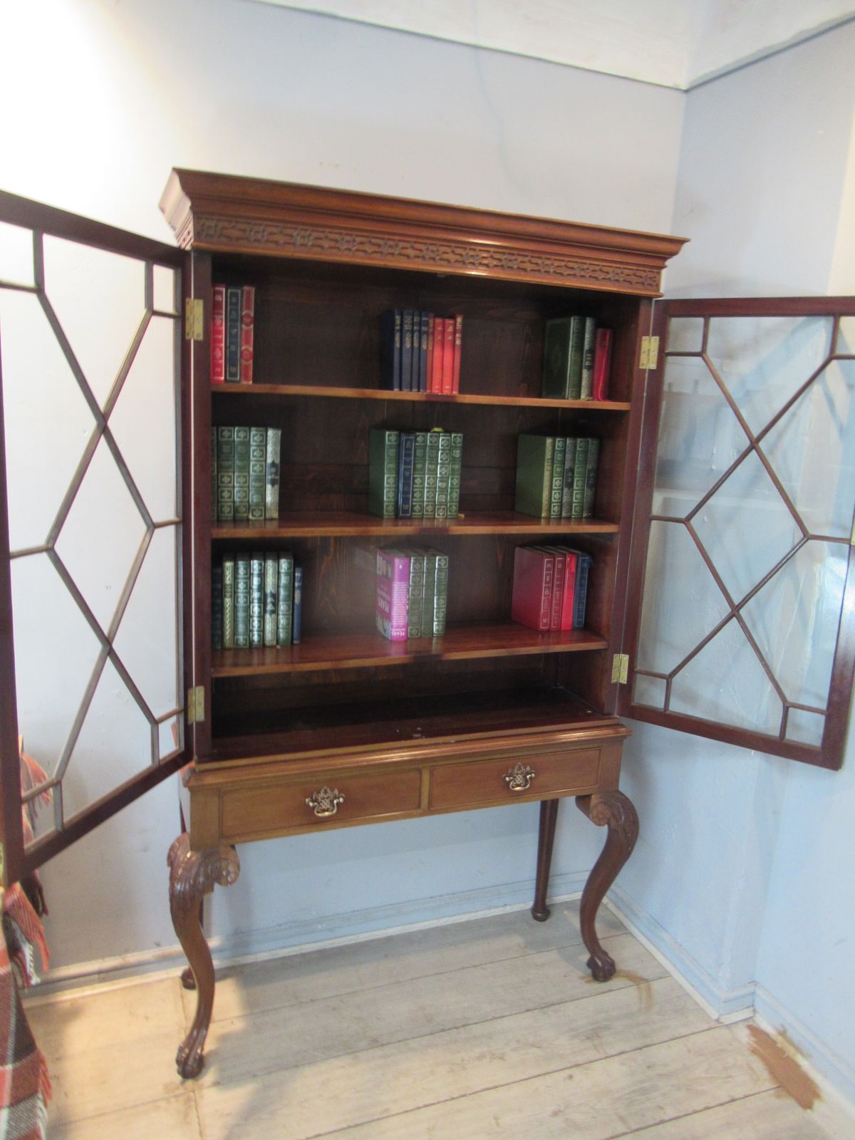 Chippendale   Style Mahogany   Bookcase Dating   From Around  The 1910s photo for sale