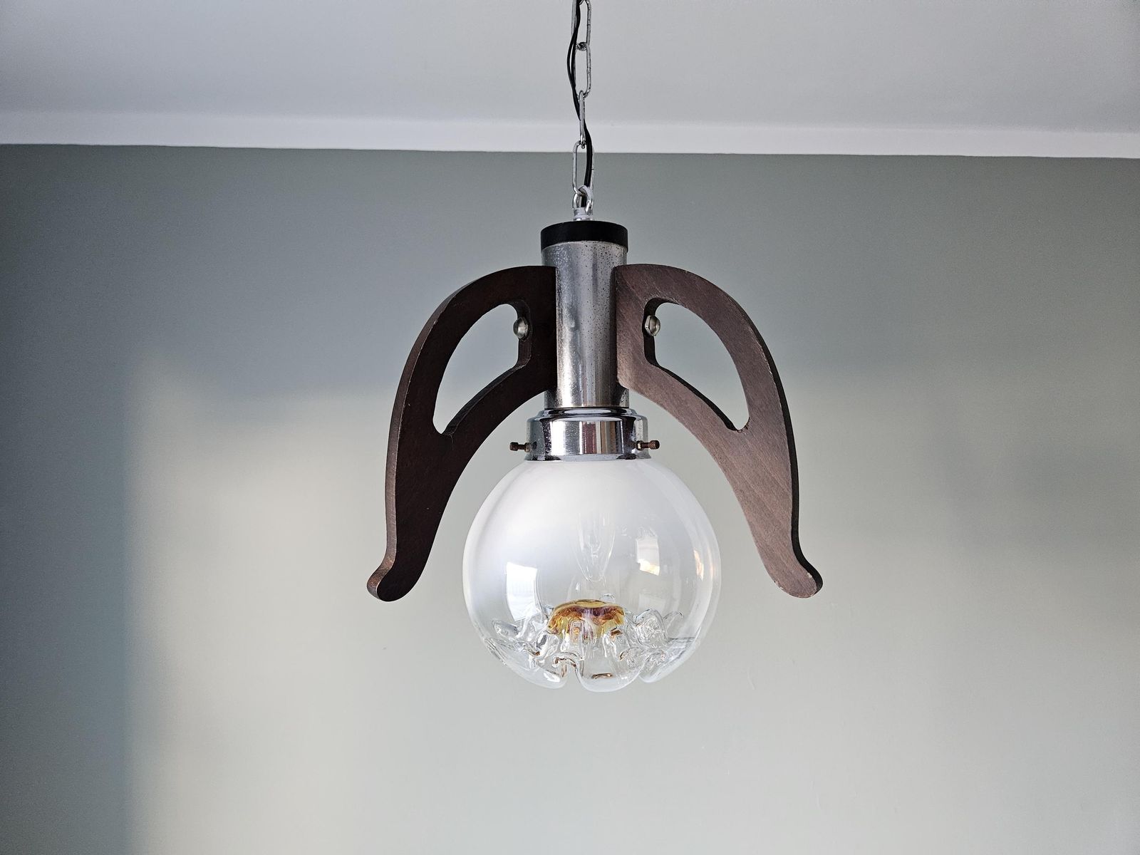 Vintage Murano Glass Mazzega Pendant Light / Mid Century Modern Lamp / Angel Lamp / Ceiling Light / 70's Lamp
