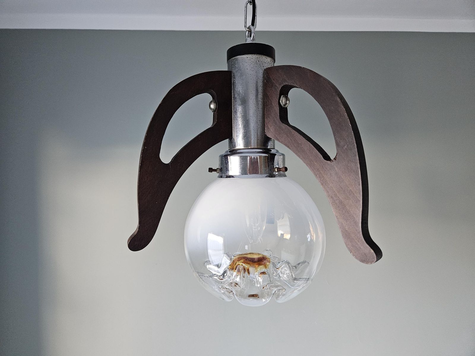 Vintage Murano Glass Mazzega Pendant Light / Mid Century Modern Lamp / Angel Lamp / Ceiling Light / 70's Lamp photo vinterior