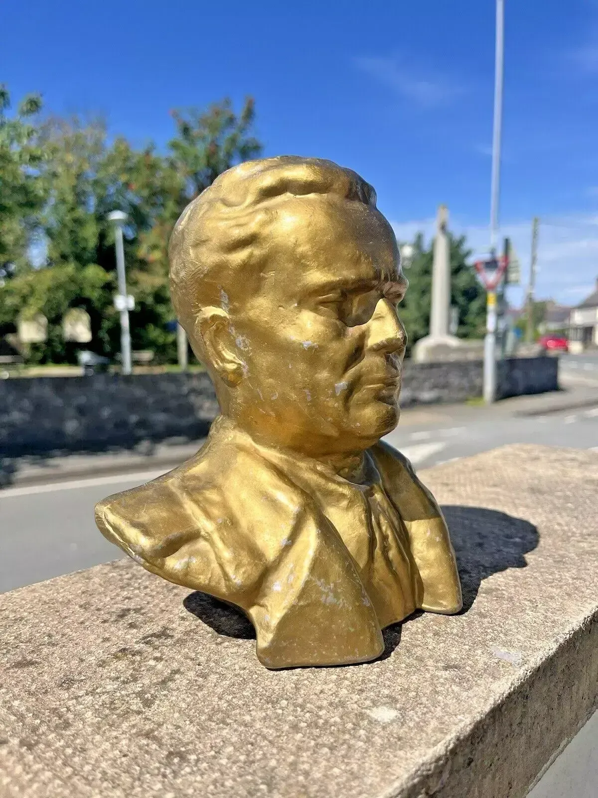Cast Metal Bust Sculpture Of Josip Broz Tito Yugoslavian Communist Revolutionary photo for sale