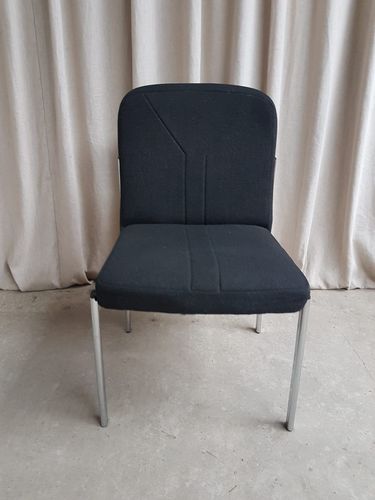 Furniture Vtg Mid Century Modernist Chrome Single Desk Dining Side Chair R767 photo