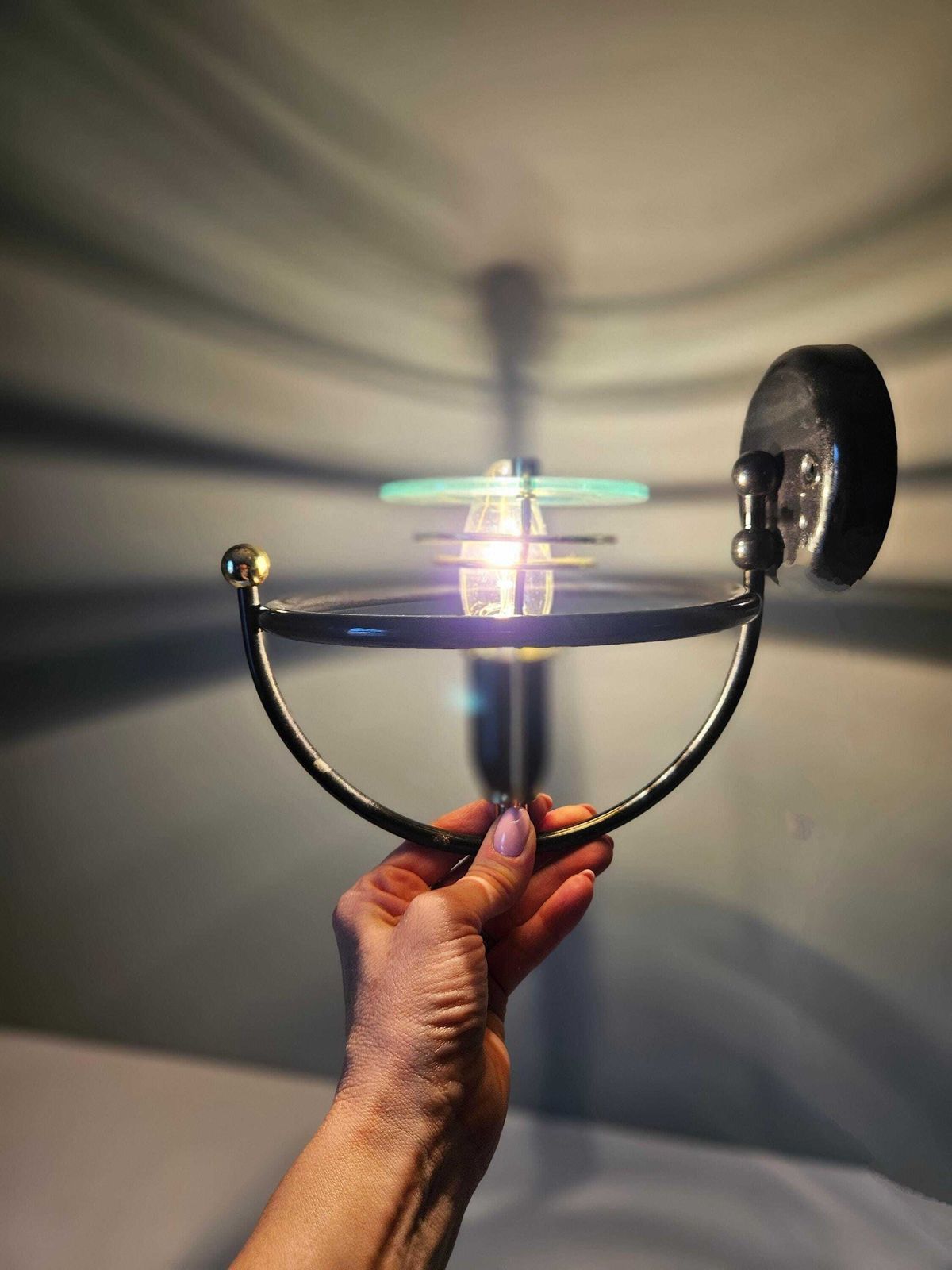 photo for sale Vintage Wall Lamp / Memphis Style / Modernist Design Spot Light / Sconce / 80's Lamp / Mid Century Modern / Retro Lamp / Post Modern Lamp